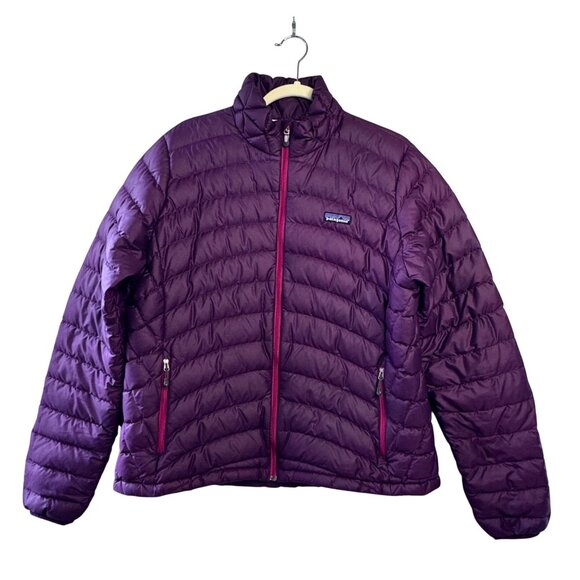 Patagonia Jackets & Blazers - PATAGONIA Goose Down Sweater Jacket Womens XL Purple Puffer Winter Coat Warm
